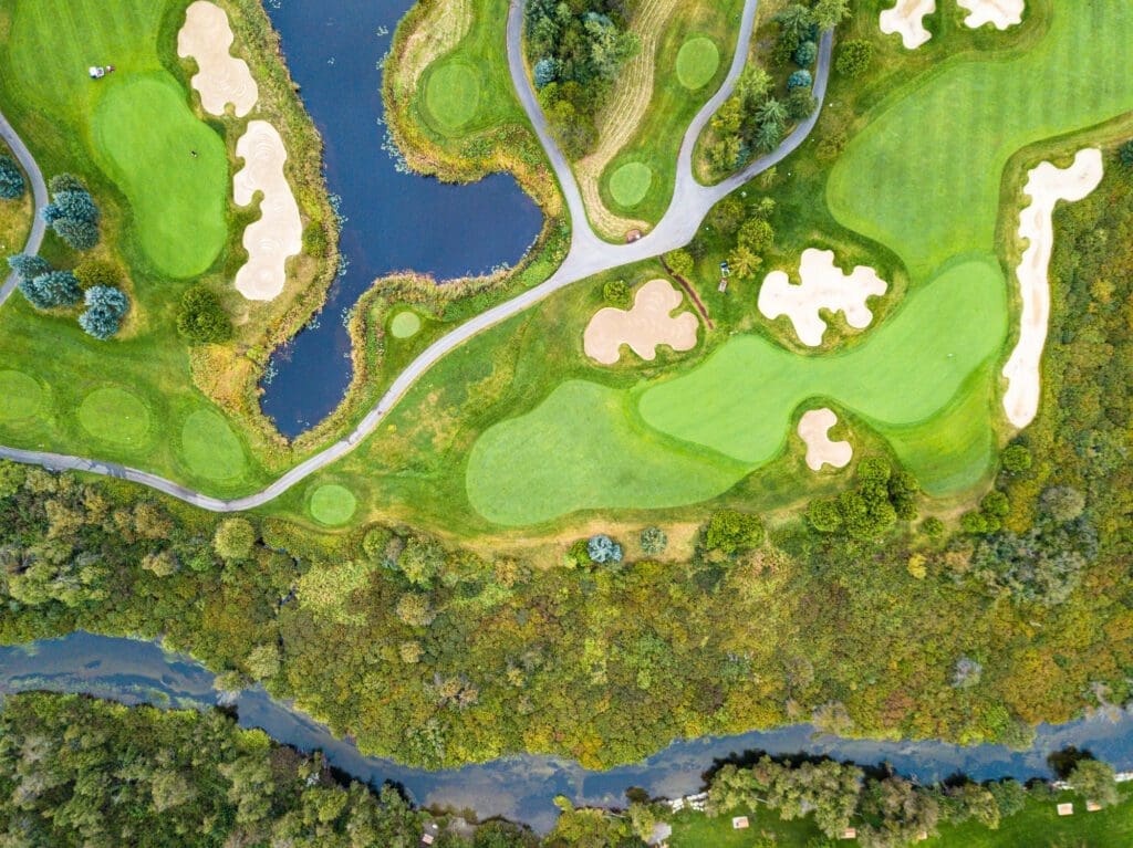 Aerial view of golf course