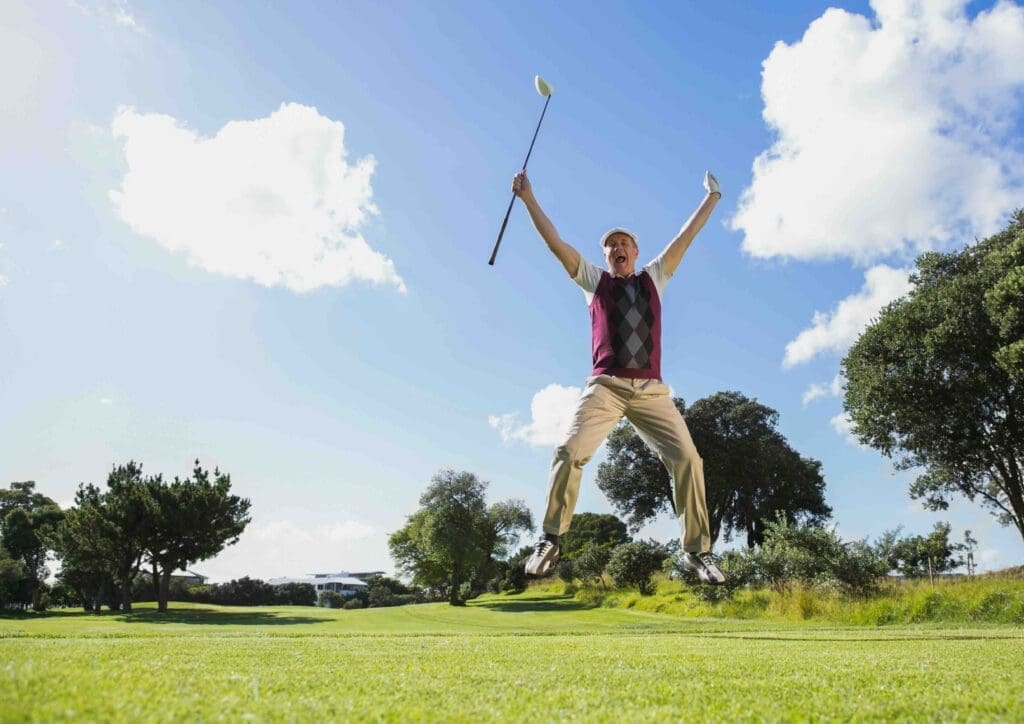 excited golfer