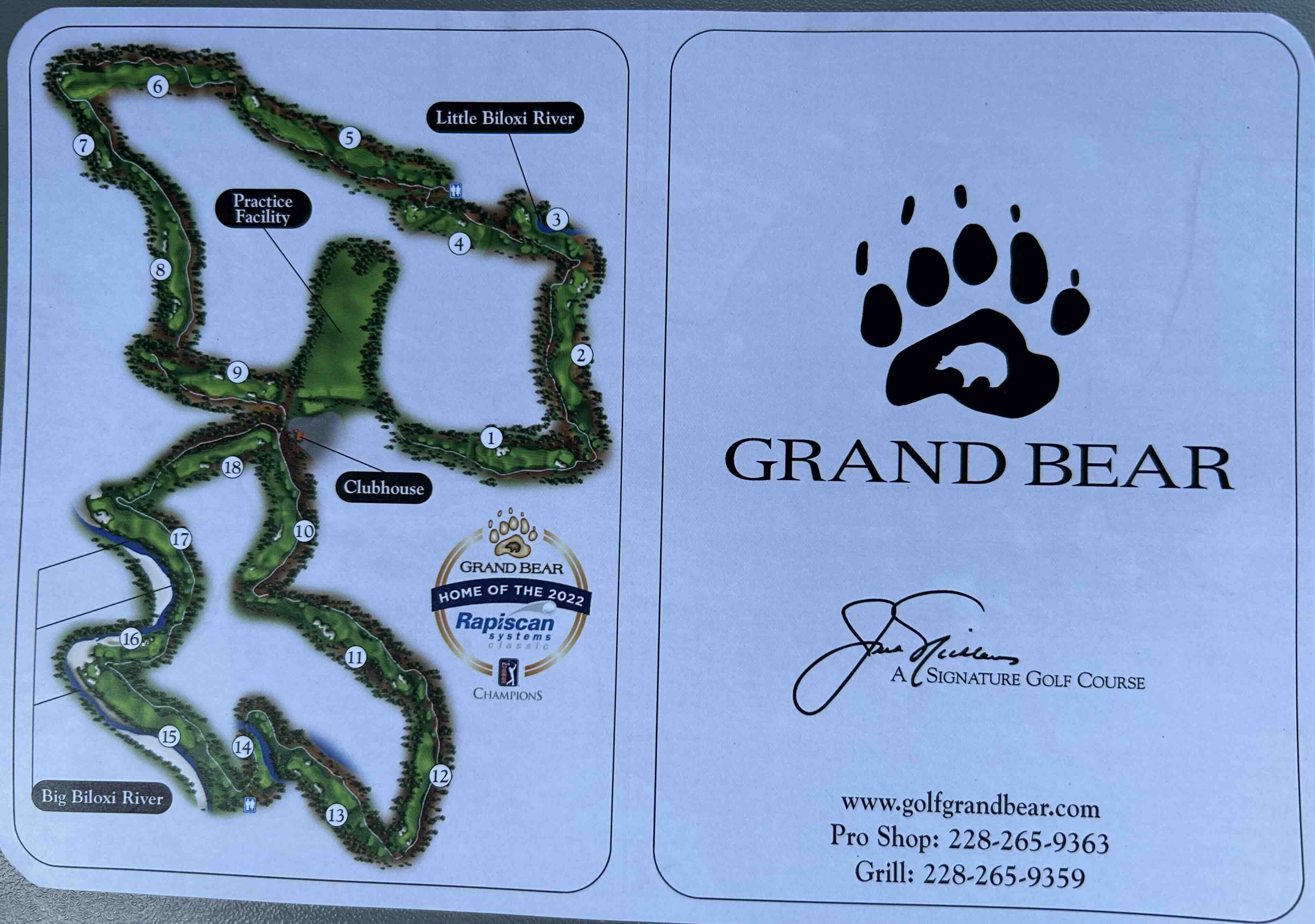 grand bear golf scorecard